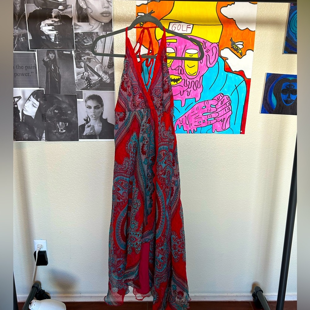 LONG BEACH FLOW BACKLESS HATLER TOP DRESS